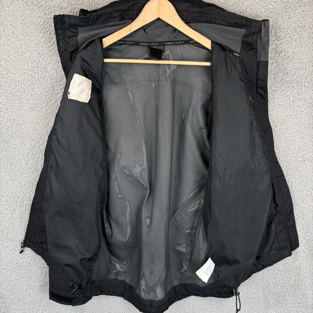 Nebraska Huskers Windbreaker Rain Jacket Mens Medium Black Adidas Hooded - Picture 3 of 9